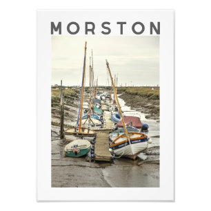 Morston Boats at Low Tide, North Norfolk Photo Print