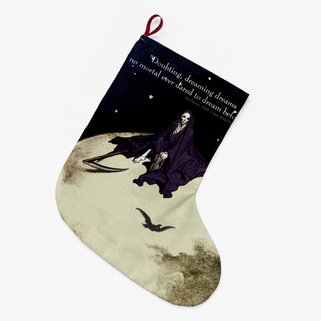 Mortality and the Moon Large Christmas Stocking (Front (Hanging))