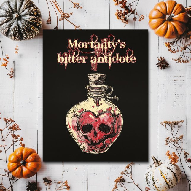 Mortality’s Bitter Antidote Skull Heart Love Potio Postcard (Creator Uploaded)