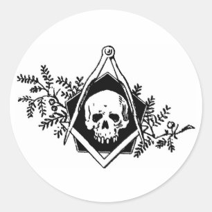 Mortality Square and Compasses Classic Round Sticker