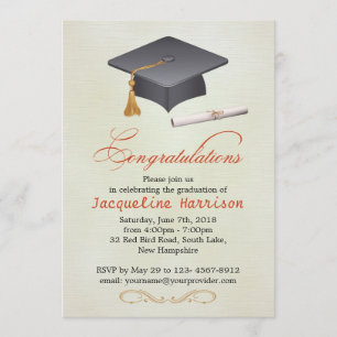 Mortar and diploma Graduation Party Celebration Invitation