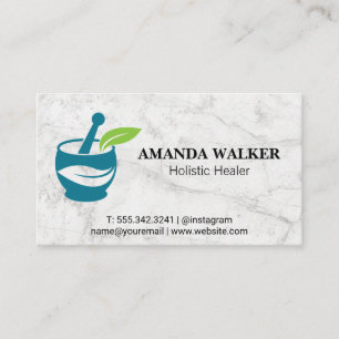 Mortar and Pestle Holistic Medicine Logo Business Card