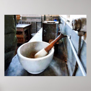 Mortar and Pestle in Lab Poster