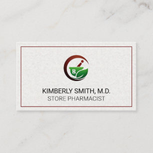 Mortar and Pestle   Rx Leave Icon Business Card