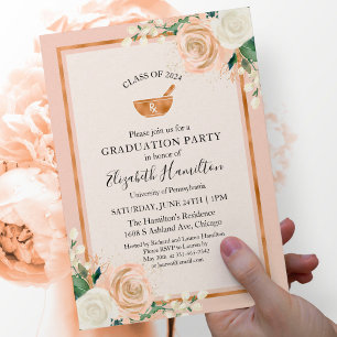 Mortar and Pestle Rx Pharmacy School Grad Party Invitation