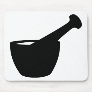 Mortar And Pestle Silhouette Mouse Mat