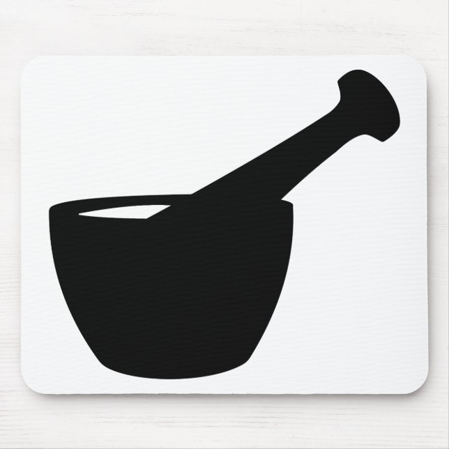Mortar And Pestle Silhouette Pharmacist Gift Mouse Mat (Front)