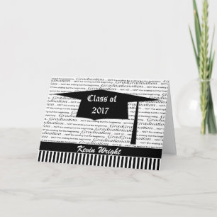 Mortar cap graduation announcement Card