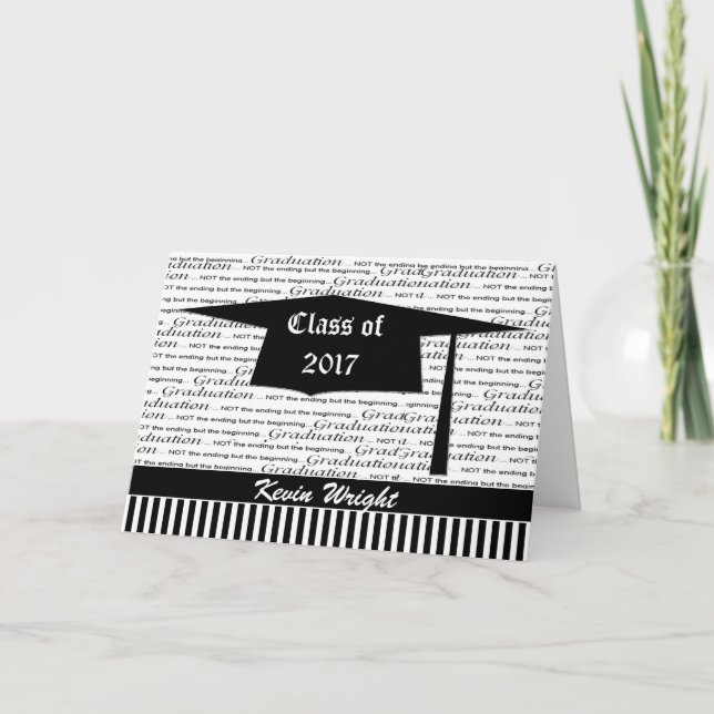 Mortar cap graduation announcement  Card (Front)