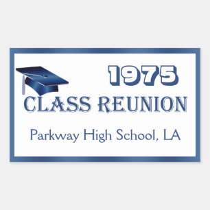 Mortar, class reunion blue, white any year Sticker