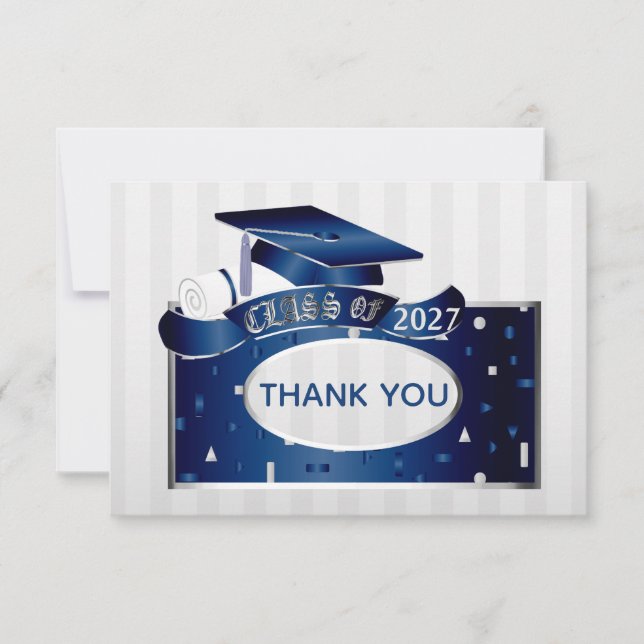 Mortar, diploma Graduation Thank you Invitation (Front)