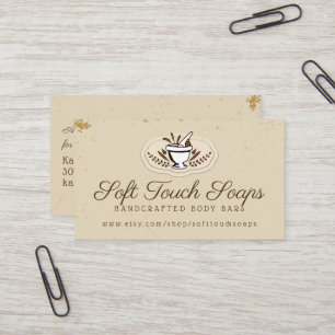 Mortar pestle handmade soap business card