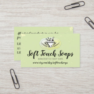 Mortar pestle handmade soap business card