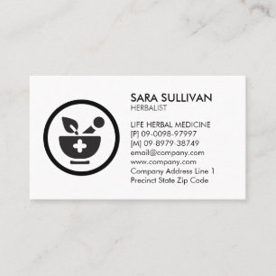 Mortar Pestle Herbal Medicine Herbs Business Card