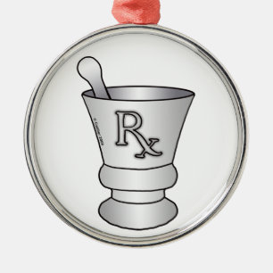 Mortar Pestle Metal Tree Decoration