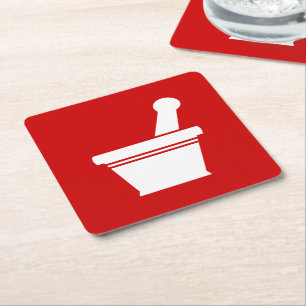 Mortar & Pestle Square Paper Coaster