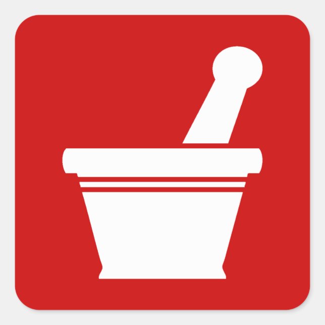 Mortar & Pestle Square Sticker (Front)