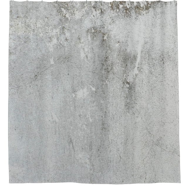 Mortar wall aged grey white black shower curtain (Front)