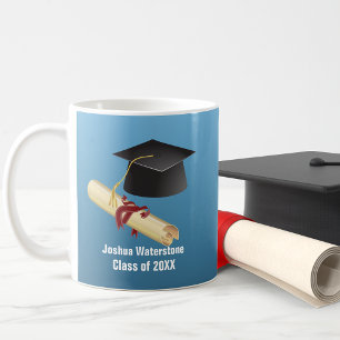 Mortarboard and Diploma Graduation Coffee Mug