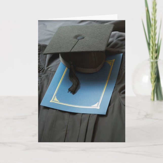 Mortarboard, Gown, Program Graduation Card (Front)