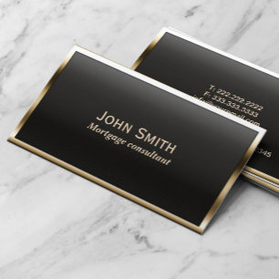 Mortgage Agent Modern Black & Gold Business Card