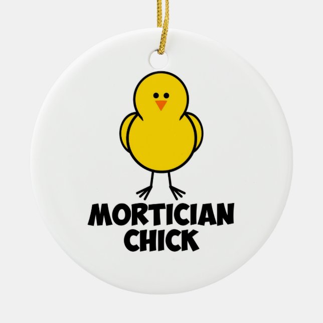 Mortician Chick Ceramic Tree Decoration (Front)