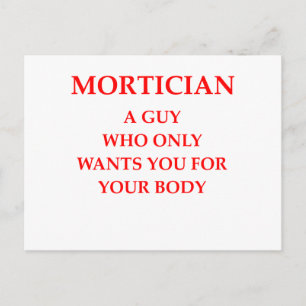 mortician joke postcard