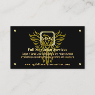 Mortician Service, Golden Square, Rising Phoenix Business Card