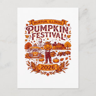 Morton Illinois Pumpkin Festival Autumn 2026 Postcard