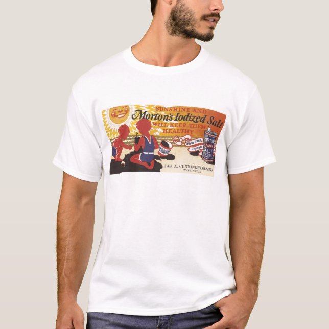 Morton Iodised Salt Ad from a Washington,IA store T-Shirt (Front)