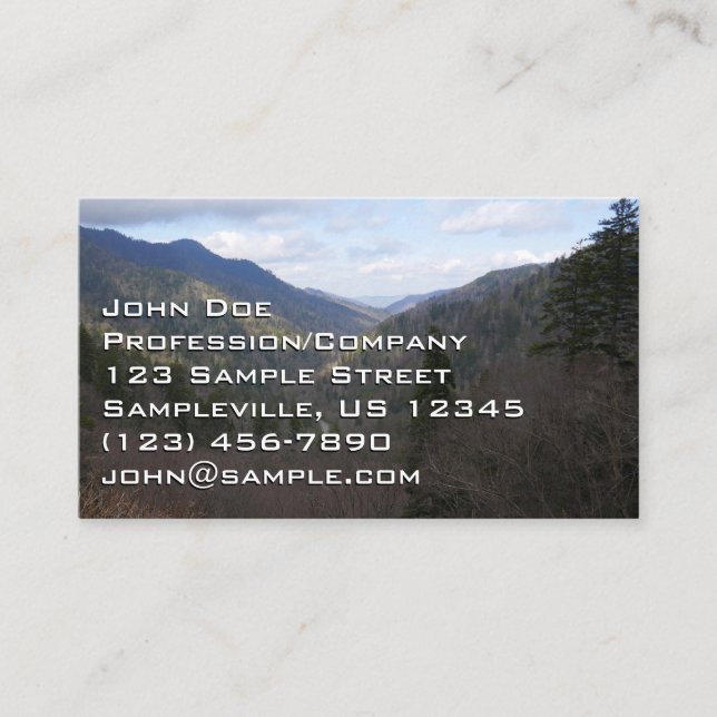 Morton Overlook at Great Smoky Mountains Business Card (Front)