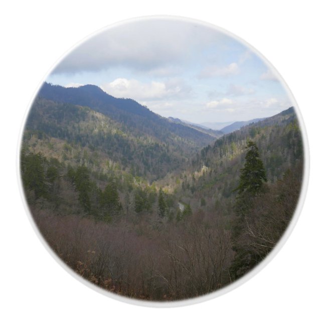 Morton Overlook at Great Smoky Mountains Ceramic Knob (Front)