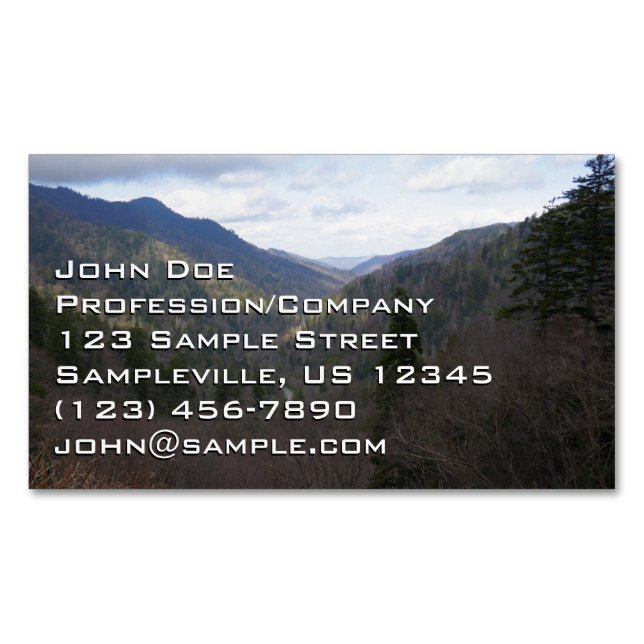 Morton Overlook at Great Smoky Mountains Magnetic Business Card (Front)