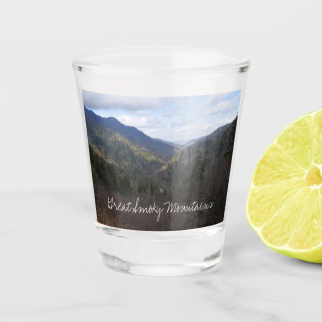 Morton Overlook at Great Smoky Mountains Shot Glass (Front)
