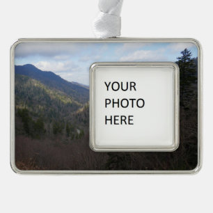 Morton Overlook at Great Smoky Mountains Silver Plated Framed Ornament