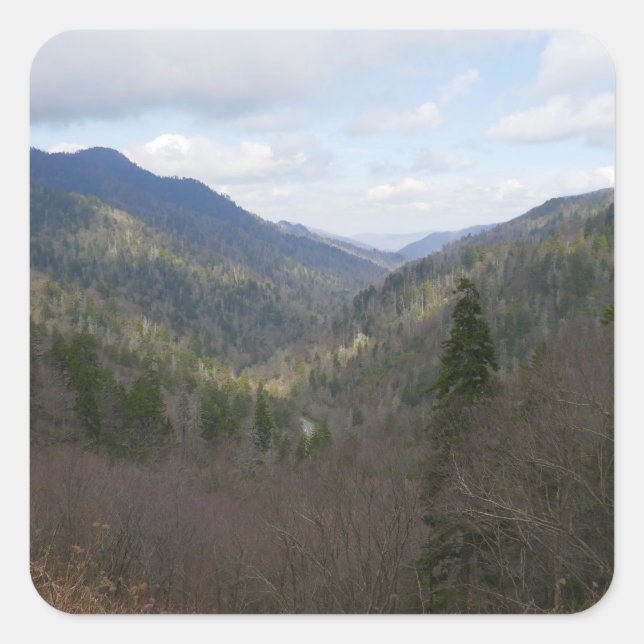 Morton Overlook at Great Smoky Mountains Square Sticker (Front)