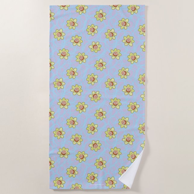 Morty Flower Pattern Beach Towel (Front)