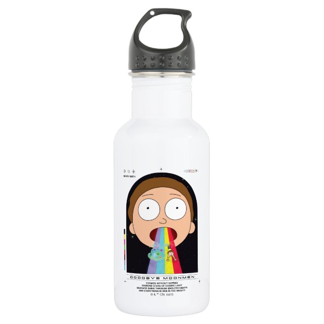 Morty Goodbye Moonmen Quote Graphic 532 Ml Water Bottle (Front)