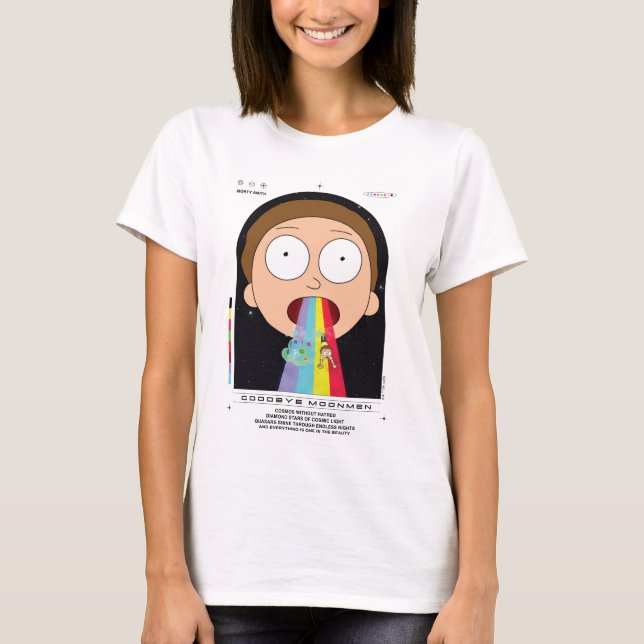 Morty Goodbye Moonmen Quote Graphic T-Shirt (Front)