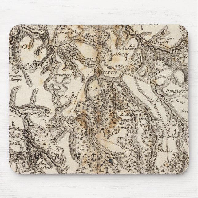 Morvan Atlas Map Mouse Mat (Front)