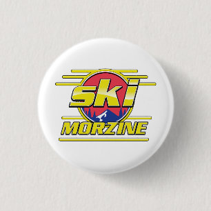 Morzine France Ski 80s logo 3 Cm Round Badge