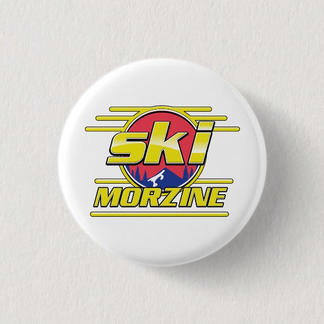 Morzine France Ski 80s logo 3 Cm Round Badge (Front)