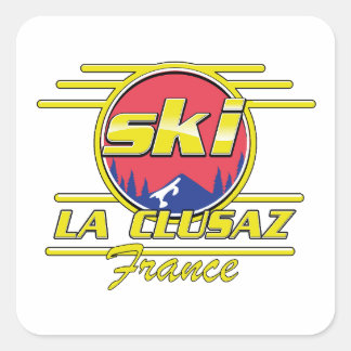 Morzine France Ski 80s logo Square Sticker