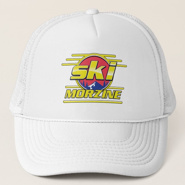 Morzine France Ski 80s logo Trucker Hat (Front)