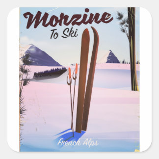 Morzine ,French Alps ski poster Square Sticker