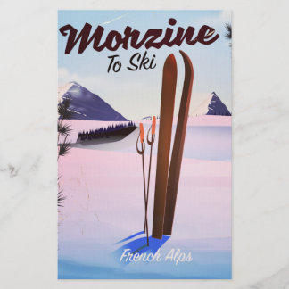 Morzine ,French Alps ski poster Stationery