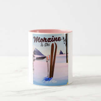 Morzine ,French Alps ski poster Two-Tone Coffee Mug