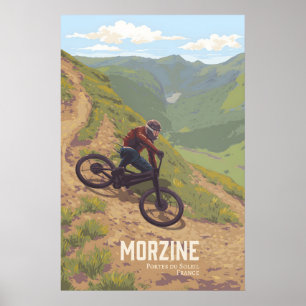 Morzine Mountain Biking Travel Poster