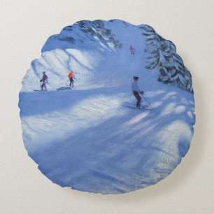 Morzine ski run round cushion