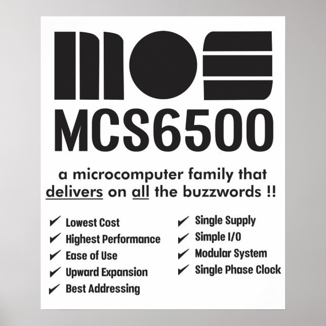 MOS 6500 Family of Microprocessors Poster (Front)